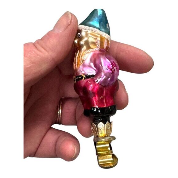 Vintage Christopher Radko Gnome Elf Pixie Clip On Christmas Tree Ornament READ - Picture 3 of 7